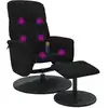 Image de vidaXL Fauteuil de massage avec repose-pieds Noir velours