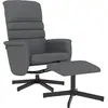 Image de vidaXL Fauteuil de relaxation avec repose-pieds Gris Similicuir