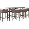 Image de vidaXL Ensemble bar de jardin 7 pièces avec coussins Marron Poly rotin