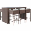 Image de vidaXL Ensemble bar de jardin 7 pièces avec coussins Marron Poly rotin