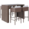 Image de vidaXL Ensemble bar de jardin 5 pièces avec coussins Marron Poly rotin