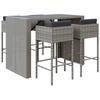 Image de vidaXL Ensemble bar de jardin 5 pièces avec coussins Gris Poly rotin