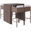 Image de vidaXL Ensemble bar de jardin 5 pièces avec coussins Marron Poly rotin