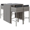 Image de vidaXL Ensemble bar de jardin 5 pièces avec coussins Gris Poly rotin
