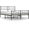Image de vidaXL Cadre de lit avec tête et pied de lit en métal noir 140x190 cm
