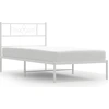 Image de vidaXL Lit métallique sans matelas avec tête de lit blanc 75x190 cm