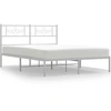 Image de vidaXL Cadre de lit avec tête de lit en métal blanc 120x200 cm