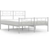 Image de vidaXL Cadre de lit avec tête et pied de lit en métal blanc 140x200 cm