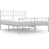 Image de vidaXL Cadre de lit avec tête et pied de lit en métal blanc 150x200 cm