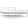 Image de vidaXL Cadre de lit avec tête et pied de lit en métal blanc 183x213 cm