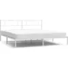 Image de vidaXL Cadre de lit avec tête de lit en métal blanc 183x213 cm