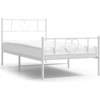 Image de vidaXL Cadre de lit avec tête et pied de lit en métal blanc 75x190 cm