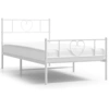Image de vidaXL Cadre de lit avec tête et pied de lit en métal blanc 100x190 cm