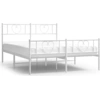 Image de vidaXL Cadre de lit avec tête et pied de lit en métal blanc 120x190 cm
