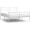 Image de vidaXL Cadre de lit avec tête et pied de lit en métal blanc 135x190 cm