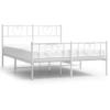 Image de vidaXL Cadre de lit avec tête et pied de lit en métal blanc 140x190 cm