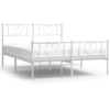 Image de vidaXL Cadre de lit avec tête et pied de lit en métal blanc 140x200 cm