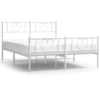 Image de vidaXL Cadre de lit avec tête et pied de lit en métal blanc 160x200 cm