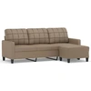 Image de vidaXL Canapé 3 places avec pouf cappuccino brun 180 cm similicuir