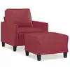 Image de vidaXL Fauteuil avec pouf vin rouge 60 cm similicuir
