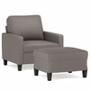 Image de vidaXL Fauteuil avec pouf Taupe 60 cm Tissu