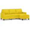 Image de vidaXL Canapé 3 places avec pouf jaune clair 180 cm Tissu