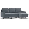 Image de vidaXL Canapé 3 places avec pouf gris foncé 180 cm velours