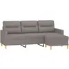Image de vidaXL Canapé 3 places avec pouf Taupe 180 cm Tissu