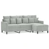 Image de vidaXL Canapé 3 places avec pouf gris clair 180 cm velours