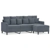 Image de vidaXL Canapé 3 places avec pouf gris foncé 180 cm velours