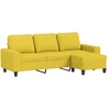 Image de vidaXL Canapé 3 places avec pouf jaune clair 180 cm Tissu