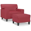 Image de vidaXL Fauteuil avec pouf vin rouge 60 cm similicuir