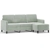 Image de vidaXL Canapé 3 places avec pouf gris clair 180 cm velours