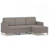 Image de vidaXL Canapé 3 places avec pouf Taupe 180 cm Tissu