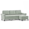 Image de vidaXL Canapé 3 places avec pouf gris clair 180 cm velours