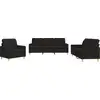 Image de vidaXL Ensemble de canapés 3 pièces avec coussins Tissu noir