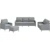 Image de vidaXL Ensemble de canapés 4 pièces avec coussins Tissu gris clair