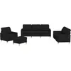 Image de vidaXL Ensemble de canapés 4 pièces avec coussins Tissu noir