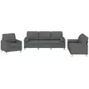 Image de vidaXL Ensemble de canapés 3 pièces avec coussins Tissu gris foncé