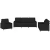 Image de vidaXL Ensemble de canapés 3 pièces avec coussins Tissu noir