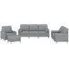 Image de vidaXL Ensemble de canapés 4 pièces avec coussins Tissu gris clair