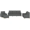 Image de vidaXL Ensemble de canapés 4 pièces avec coussins Tissu gris foncé