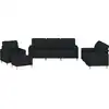 Image de vidaXL Ensemble de canapés 4 pièces avec coussins Tissu noir