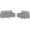Image de vidaXL Ensemble de canapés 2 pièces avec coussins Tissu gris clair