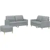 Image de vidaXL Ensemble de canapés 3 pièces avec coussins Tissu gris clair