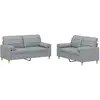 Image de vidaXL Ensemble de canapés 2 pièces avec coussins Tissu gris clair