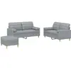Image de vidaXL Ensemble de canapés 3 pièces avec coussins Tissu gris clair