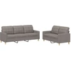 Image de vidaXL Ensemble de canapés 2 pièces avec coussins Tissu Taupe