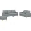 Image de vidaXL Ensemble de canapés 3 pièces avec coussins Tissu gris clair