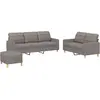 Image de vidaXL Ensemble de canapés 3 pièces avec coussins Tissu Taupe